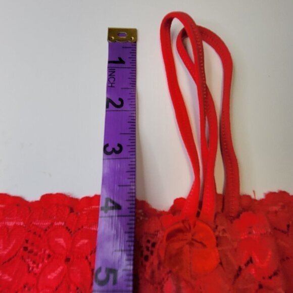 Red Lace Long Camisole Lace Tank Top Stretchy Long Camisole - Size L- NEW - Picture 8 of 13